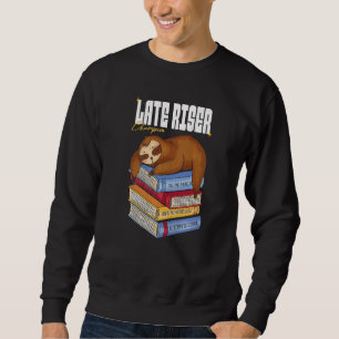Faulenzer mit Büchern für späte Riser Sweatshirt