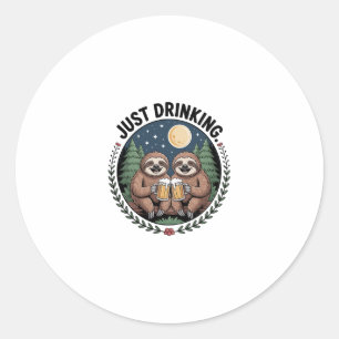 Faulenzerwanderung mit Drinkteam Runder Aufkleber