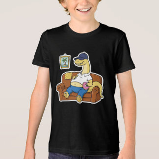 Fauler Dinosaurier Couch Kartoffel Donut Entspanne Tri-Blend Shirt