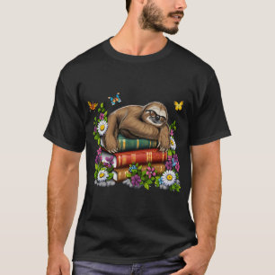 Fauler Faultier-Buchliebhaber T-Shirt