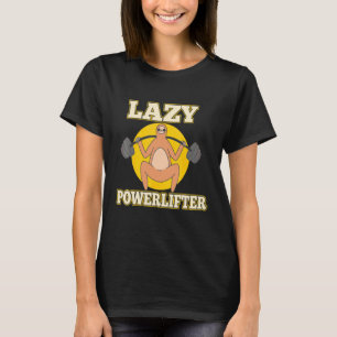 Fauler Faultier Powerlifter Gewichtheber Langhante T-Shirt