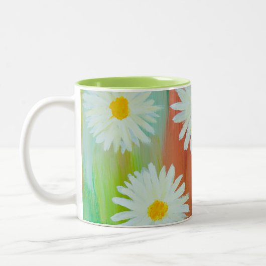 Fauler Gänseblümchen-Tag Zweifarbige Tasse (Links)