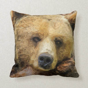 Fauler Grizzlybär Kissen