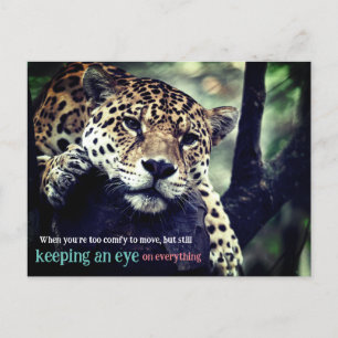 Fauler Jaguar im Baum Foto Feiertagspostkarte