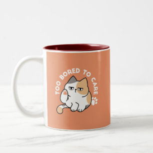 Fauler Katzen-Attitüde – Zu Langweilig, um sich zu Zweifarbige Tasse