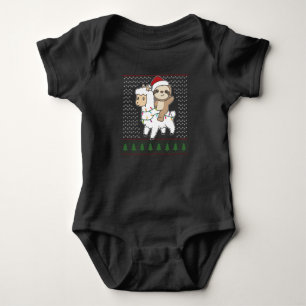 Fauler Lama Weihnachten Ugly Weihnachtstiere Baby Strampler