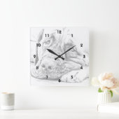 Fauler Mastiff Quadratische Wanduhr (Zuhause)