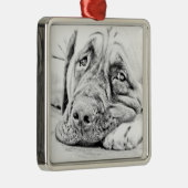 Fauler Mastiff Silbernes Ornament (Rechts)