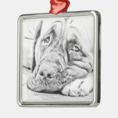 Fauler Mastiff Silbernes Ornament (Links)