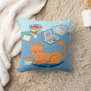 Fauler Orangen-Kater Kissen