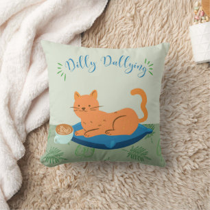Fauler Orangen-Kater Kissen