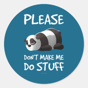 Fauler Panda Bitte Nicht Runder Aufkleber