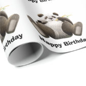 Fauler Panda Geschenkpapier (Rolleneckpunkt)