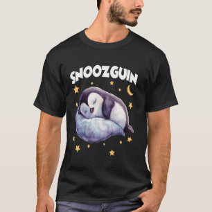 Fauler Pinguin T - lustiger Langschläfer Schlafanz T-Shirt