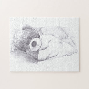 Fauler, schläfriger Teddybär Puzzle