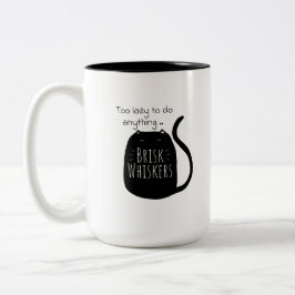 Fauler schwarzer Kater Mug Zweifarbige Tasse