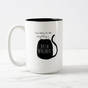 Fauler schwarzer Kater Mug Zweifarbige Tasse