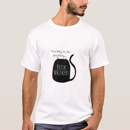 Fauler schwarzer Kater T-Shirt (Vorderseite)