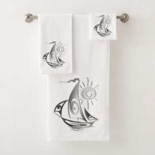 Fauler Tag Segeln Badhandtuch Set