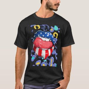 Fauler Trendtag Leoparden-Tierdruck Amerikanische T-Shirt