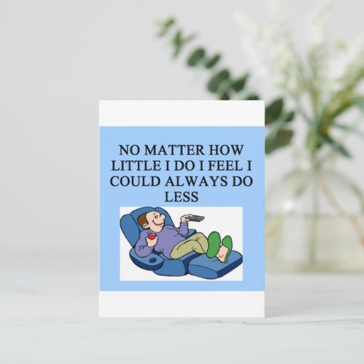 fauler Typ Postkarte (Stehend Vorderseite)