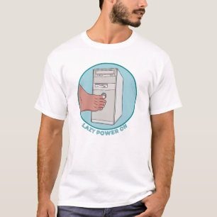 Faules Einschalten Retro-PC-Turm Zeh Drücken Lusti T-Shirt