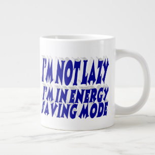 Faules Energiesparen lustiges Zitat blaue Typograf Jumbo-Tasse
