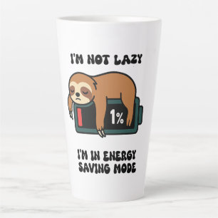 Faules Faultier-Energiesparmodus-T-Shirt – Lustige Milchtasse
