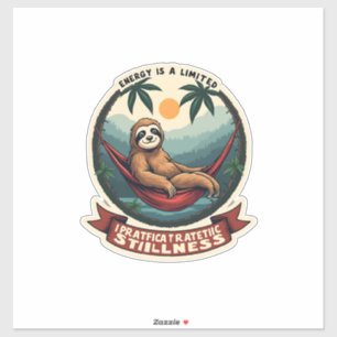 Faules Faultier Humor-Shirt Selektive Anstrengung  Aufkleber