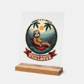 Faules Faultier Humor-Shirt Selektiver Aufwand Vin Acrylschild (Winkel)