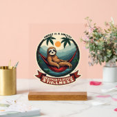 Faules Faultier Humor-Shirt Selektiver Aufwand Vin Acrylschild (Hochzeit)