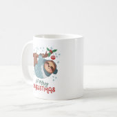 Faules Faultier Weihnachten Kaffeetasse (Vorderseite Links)