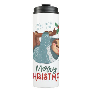 Faules Faultier Weihnachten Thermosbecher