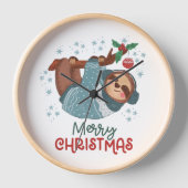 Faules Faultier Weihnachten Uhr (Vorderseite)