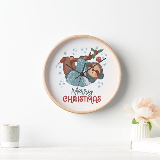 Faules Faultier Weihnachten Uhr (Zuhause)