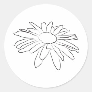 Faules Gänseblümchen-Zeichnung Runder Aufkleber