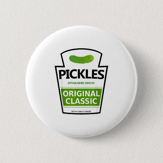 Faules Kostüm-Gurken-Glas Button (Vorderseite)