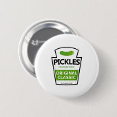 Faules Kostüm-Gurken-Glas Button (Vorne & Hinten)