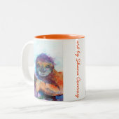 Faules Lächeln - Aquarell Zweifarbige Tasse (Vorderseite Links)