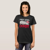 Faules Level Experte Süße Katze T-Shirt (Vorne ganz)