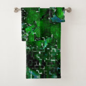 Faules Mosaik der Wasser-Pflanze Lagune Nachtleben Badhandtuch Set (Insitu)