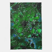 Faules Mosaik der Wasser-Pflanze Lagune Nachtleben Geschirrtuch (Vertikal)