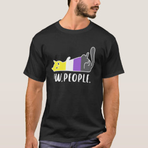 Faules nichtbinäres Pride-Katze-ew-Volk-lustiger E T-Shirt