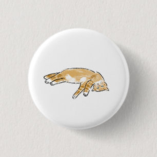 Faules Orange Tabby-Katze Geschenk für Tierbesitze Button