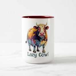 Faules Rind Zweifarbige Tasse