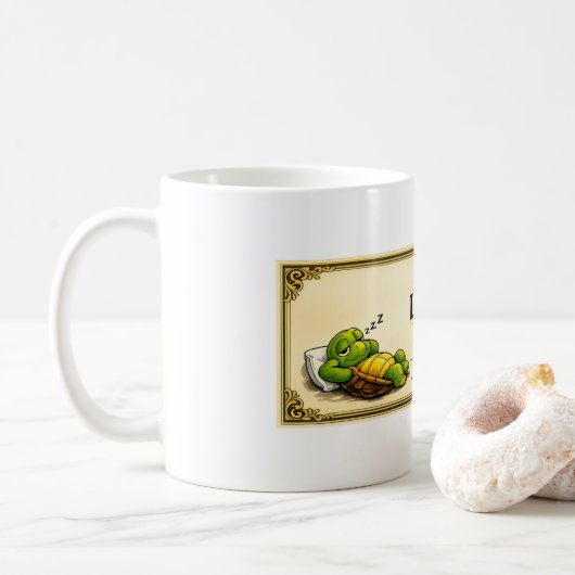 Faules Schildkrötendiplom Kaffeetasse (Mit Donut)