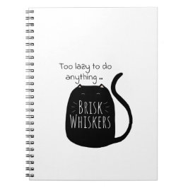 Faules schwarzes Katzen Spiral Foto Notizbuch Notizblock