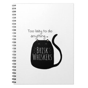 Faules schwarzes Katzen Spiral Foto Notizbuch Notizblock