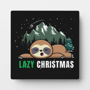Faules Weihnachtsfaultier Lustig Fotoplatte