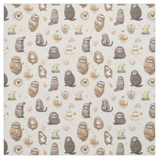 Faulheit: Whimsy Sloth Stoff (Muster)